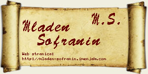 Mladen Sofranin vizit kartica